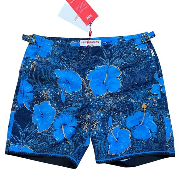 Orlebar Brown Blue Floral Swim Trunks - Picture 1 of 10